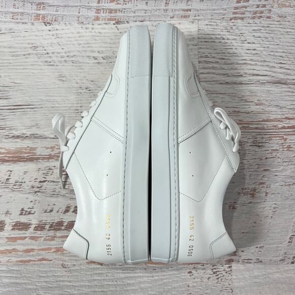 NEW COMMON PROJECTS BBALL Low Top Sneakers White Leather EU 42 US 9 Shoes ITALY - Picture 9 of 12
